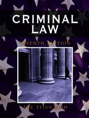 Cover of: Criminal Law | Sue Titus Reid