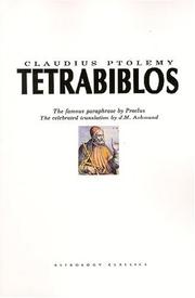 Cover of: Tetrabiblos by Ptolemy
