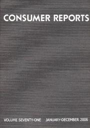 Cover of: Consumer Reports Bound Volume 2006 (Consumer Reports (Bound Volume))