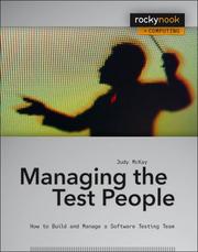 Cover of: Managing the Test People