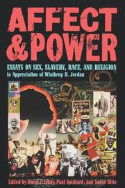 Cover of: Affect and Power: Essays on Sex, Slavery, Race and Religion