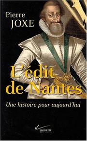 Cover of: L' édit de Nantes by Pierre Joxe