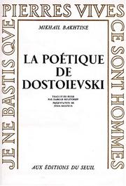 Cover of: La poétique de Dostoïevski by Mikhail Bakhtine