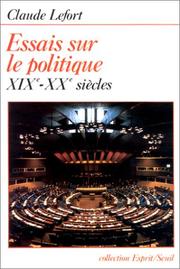 Cover of: Essais sur le politique: XIXe-XXe siècles