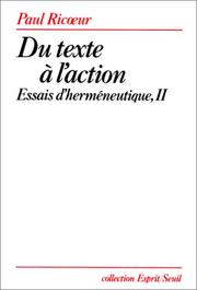 Cover of: Du texte à l'action by Paul Ricœur