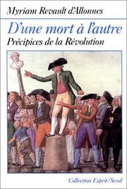 Cover of: D'une mort à l'autre: précipices de la Révolution
