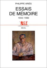 Essais de mémoire by Philippe Ariès