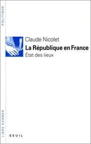 Cover of: La République en France by Claude Nicolet