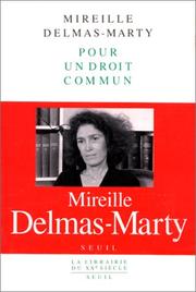 Cover of: Pour un droit commun