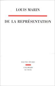 Cover of: De la représentation