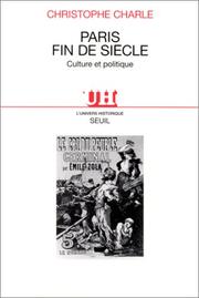 Cover of: Paris fin de siècle by Christophe Charle