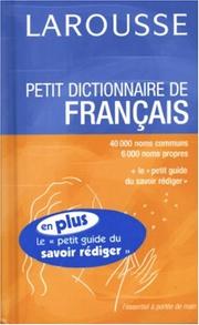 Front cover of Larousse Petit Dictionnaire Francais by Unknown