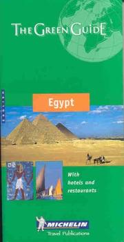 Cover of: Michelin THE GREEN GUIDE Egypt, 1e