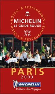 Cover of: Michelin Red Guide Paris by Michelin Travel Publications