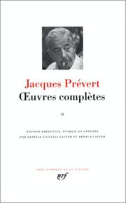 Cover of: Prévert : Oeuvres complètes, tome 2