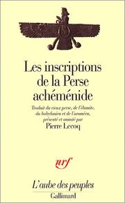 Cover of: Les inscriptions de la Perse achéménide