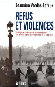 Cover of: Refus et violences by Jeannine Verdès-Leroux