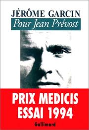 Cover of: Pour Jean Prévost