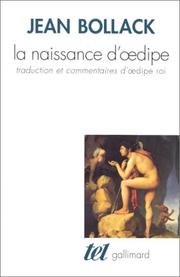 Cover of: La naissance d'Edipe by Jean Bollack