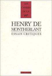 Cover of: Essais critiques