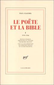 Cover of: Le poëte et la Bible