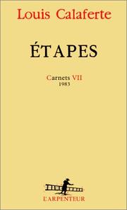 Cover of: Etapes: carnets, 1983