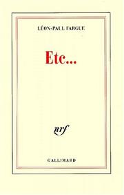 Cover of: Etc--