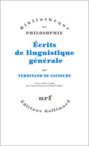 Cover of: Ecrits de linguistique générale