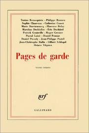 Cover of: Pages de garde by Tonino Benacquista ... [et al.] ; textes inédits réunis par Didier Lamaison.