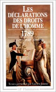 Cover of: Les Déclarations des droits de l'homme by Lucien Jaume