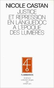 Cover of: Justice et répression en Languedoc à l'époque des lumières
