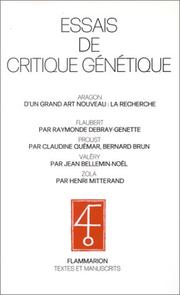 Cover of: Essais de critique génétique