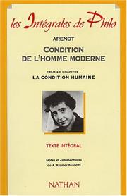 Cover of: Condition de l'homme moderne by Hanneh Arendt