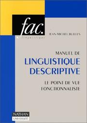 Cover of: Manuel de linguistique descriptive by Jean-Michel Builles