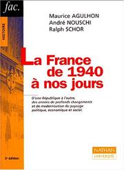 Cover of: La France de 1940 à nos jours