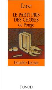 Lire Le parti pris des choses by Danièle Leclair