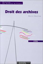 Cover of: Droit des archives