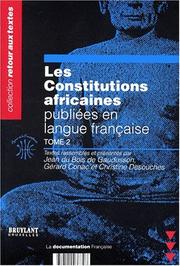 Cover of: Les constitutions africaines publieés en langue française