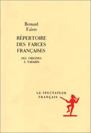 Cover of: Répertoire des farces françaises: des origines à Tabarin