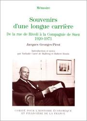 Cover of: Souvenirs d'une longue carrière: de la rue de Rivoli à la Compagnie de Suez, 1920-1971