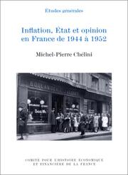 Cover of: Inflation, Etat et opinion en France de 1944 à 1952