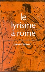 Cover of: Le lyrisme à Rome