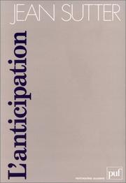 Cover of: anticipation: psychologie et psychopathologie