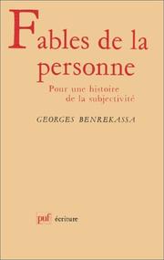 Cover of: Fables de la personne: pour une histoire de la subjectivité