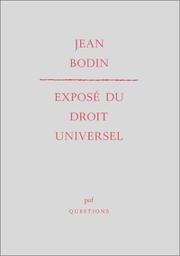 Cover of: Exposé du droit universel =: Juris universi distributio