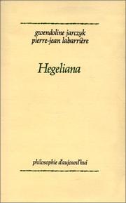 Cover of: Hegeliana by Gwendoline Jarczyk