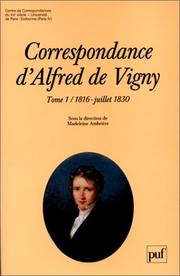 Cover of: Correspondance d'Alfred de Vigny