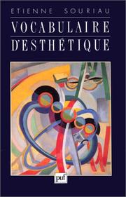 Cover of: Vocabulaire d'esthétique by Etienne Souriau
