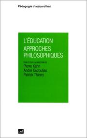 Cover of: L' Education: approches philosophiques