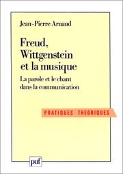 Cover of: Freud, Wittgenstein et la musique by Jean-Pierre Arnaud